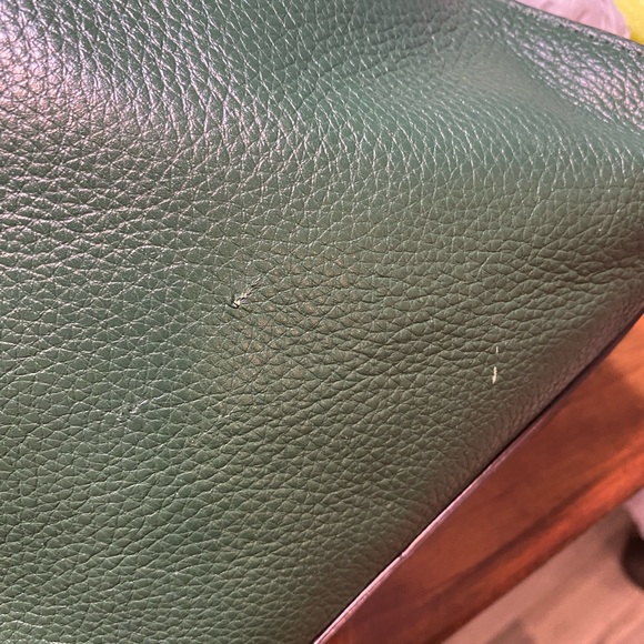 Michael Kors Hamilton Large Pebbled Leather Satchel Handbag / Tote Hunter Green - Picture 13 of 17